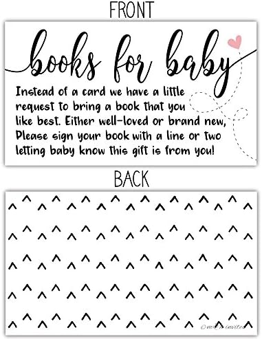 50 knjiga Sweet Heart za kartice sa zahtjevom za tuširanje beba - umetci pozivnica za tuširanje beba