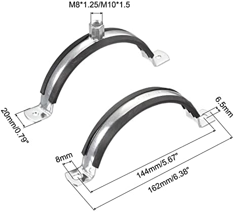 UXCELL 38-43mm Stezaljke krute cijevi, cijevi od ugljičnog čelika cijevi cijev za cijev M8 / M10 Veličina matice za cijev vode 2 kom
