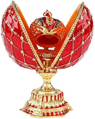 Qif Faberge stil jaje ljubičaste replika sa šarkama i kruni Jedinstveni poklon za kućni dekor
