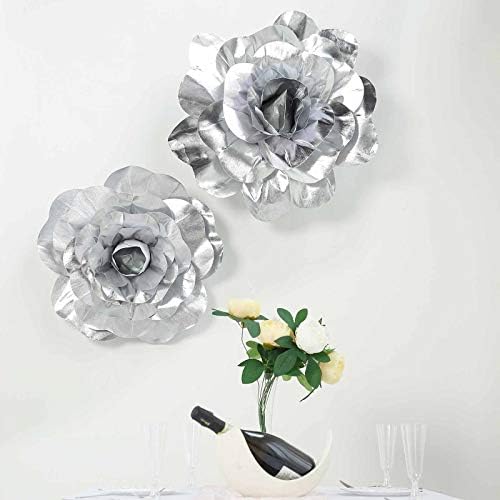 Balsa Circle 2 kom 24 Široki srebrni umjetni divovski ruže cvijeće zidne pozadine zabave za zabavu