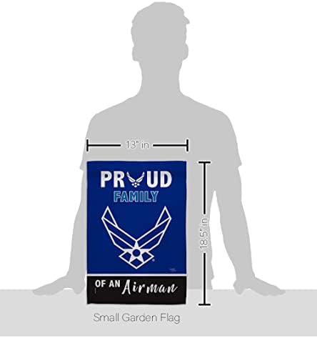 Breeze Decor ponosni porodični Airman Garden Flag naoružani Air Force USAF Sjedinjene Države američki vojni Veteran u penziji službeni natpis za uređenje kuće Mali dvorišni poklon dvostrani, proizveden u SAD-u