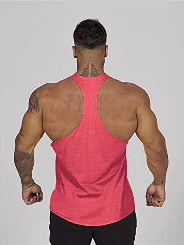 Lehmanlin Muški bodybuilding STRILER tenkovi vrhovi treninga y-leđa fitness mišić majica brzo suh