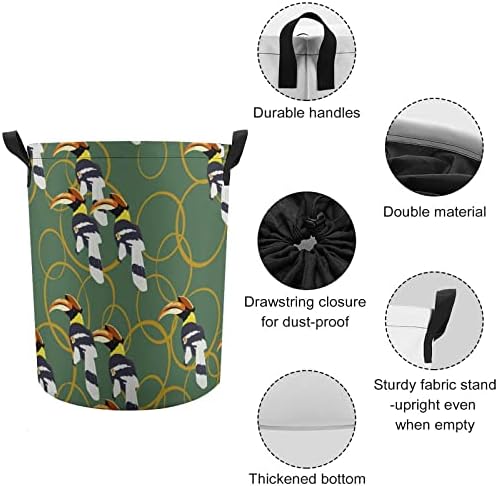 Hornbill Birds korpa za veš sa zatvaračem na vezice torbe za odlaganje korpe za veš za Kućna putovanja