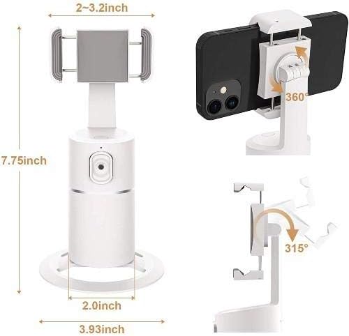 Stalak i nosač za Samsung Galaxy A8 - Pivottrack360 Selfie stalk, praćenje lica okretnog postolja za Samsung Galaxy A8 - Zimska bijela