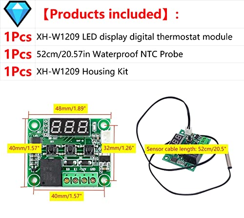 Wwzmdib xh-w1209 12V LED displej kontrole temperature modula -50 ~ 110 ℃ sa kućištem