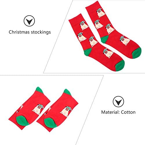 Vicasky 4pairs tople čarape Božićne tematske čarape crtane udobne pamučne čarape