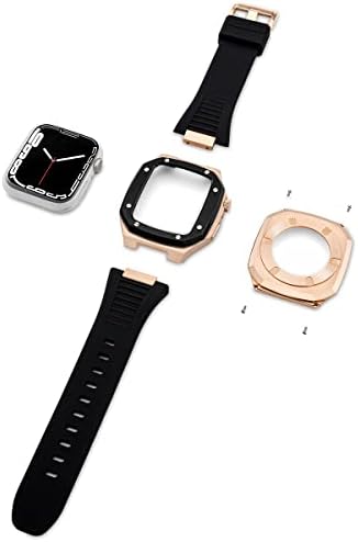 CNHKAU Najnovid nehrđajući čelik za Apple Watch Band 7 44mm 45mm plemeniti metal za iWatch seriju 7 6 SE 5 41mm 40mm Modifikacija