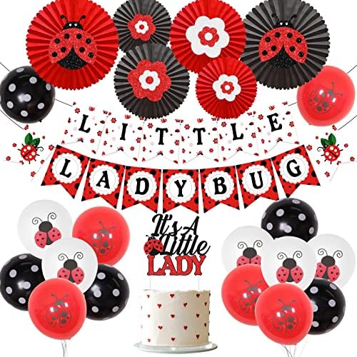 Ladybug Baby tuš dekoracije za djevojčice little Ladybug Banner to je Ladybug torta Topper cvijet papir navijači za Ladybug tema bday potrepštine