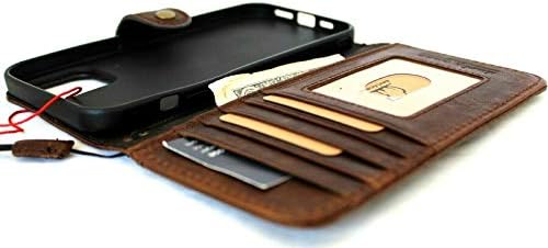 Jafo torbica od prave kože za iPhone 13 Pro novčanik za knjige ručno rađena navlaka Vintage luksuzne kreditne kartice Meki držač ručno