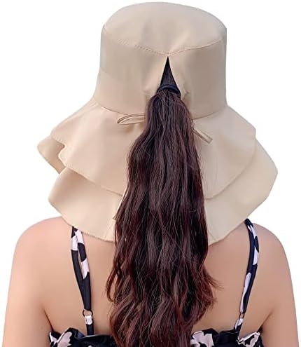 Još jedan izbor Ženski sunčani šešir UV zaštita široki ponytail Podesivi vizir na plaži Ribolov šešir sa vratima vrata