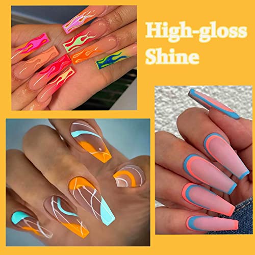 Bcol Gel Liner Polish nail Art Gel Liner gel Kit-36 boja Glitter Colors Gel Art boja za vrtložne nokte ugrađena tanka četkica za umjetnost noktiju u Gel olovkama za flaše Gel slika za crtanje namočite LED Gel