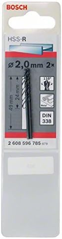Bosch Professional 2608596785 burgije za Metal HSS-R, DIN 338, 2 mm