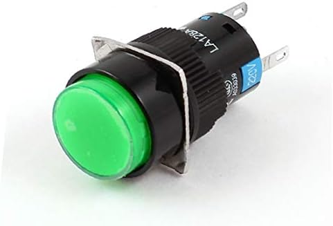 X-DREE zeleno svjetlo SPDT 5-pinski prekidač sa okruglim dugmetom AC250V/220V 5A(Interruttore a pulsante rotondo a 5-pinski verde