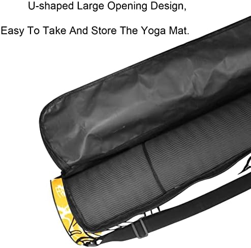 RATGDN Yoga Mat torba, vježba za farbanje narandžastog ananasa Yoga Mat Carrier full-Zip Yoga Mat torba za nošenje sa podesivim remenom