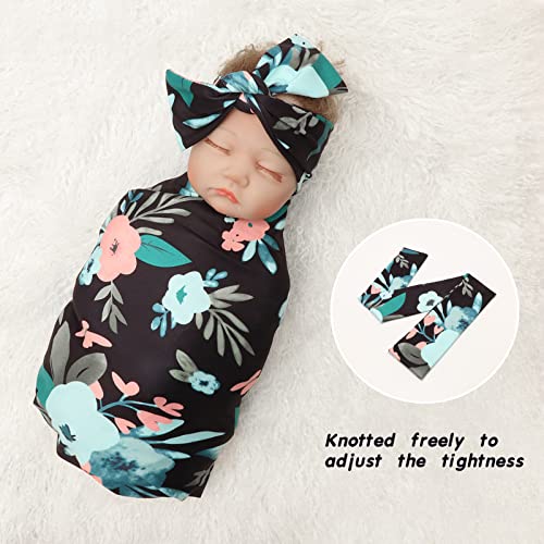 Dreshow bqubo novorođenče cvjetni primati pokrivače novorođene bebe swiddling s trake za glavu za spavanje Toddler Toplo