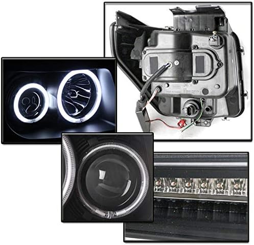 ZMAUTOPARTS za 2007-2011 Dodge Nitro CCFL Halo LED DRL Crni projektor farovi prednja lampa w / 6.25 Bijela LED DRL svjetla