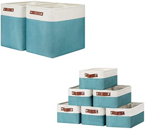 Dullemelo sklopive korpe za pakete 2 velike korpe 17 x12 x15 + 6 malih korpi 11,8 x7, 9 x5, 1 (bijelo&Teal)