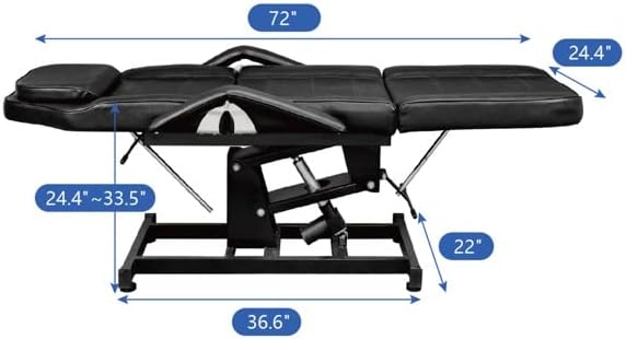 JAHH 72in masažni sto 3-sekcija Spa kozmetički Salon tetovaža masažni krevet sa motorizovanom Naslonjenom visinom Power Lift & amp