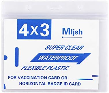 10 Pack - clear plastike vakcinacija kartica Protector 4×3 u za CDC imunizacije značka, vodootporan 4x3 horizontalna značka Ja bih
