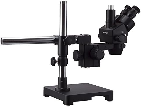 AmScope 7x-135x Crni Trinokularni Stereo Zoom mikroskop na postolju sa jednom rukom + 144 LED prstenasto svjetlo sa USB2.0 5MP kamerom