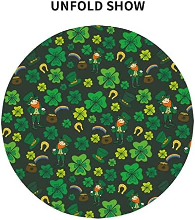 Ysopipa St Patricks okrugli stolnjaci 60 inča zeleni Leprechaun sa poklopcem stola od djeteline perivi Poliester za trpezarijski sto,