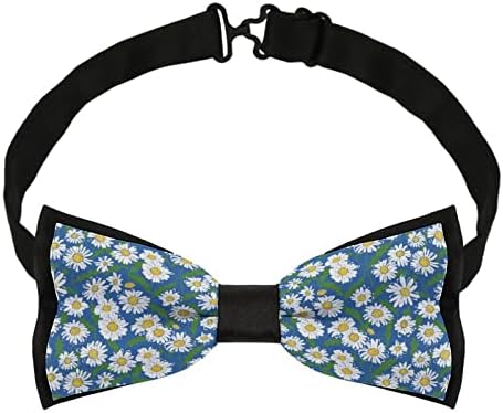 Weedkeycat Beautiful Daisies Funny Necktie Prethodno svečane formalne veze Prilagodljive Bowtie Ispisano za muškarce