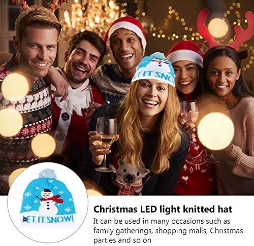SOIMISS 1pc Božić Flanging pletivo sa loptom LED lampa dekorativni Božić šešir Božić dekor