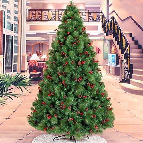 6,8ft Netlovijeni božićno drvce sa borovima i bobicama, vrhunski šarkirani umjetni Xmas stablo w / jednostavna montaža, sklopivi metalni stalak za zeleno 6,8ft