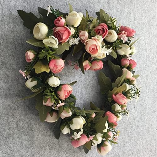 Trexd Rose Heart Weart venac za vjenčani kućni ukras vrata prsten od svilene platneni cvijet festival ukras