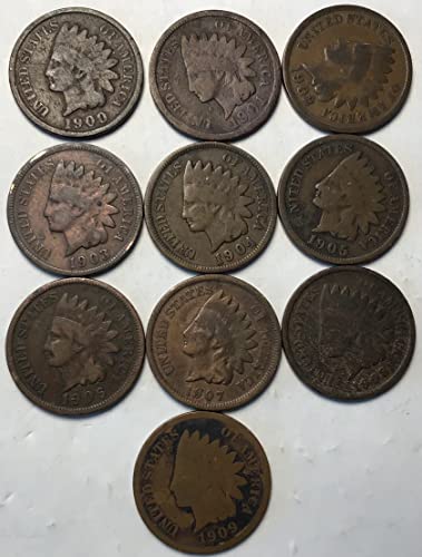 1900 P Kompletna decenija indijskih centi za glavu Penny Prodavac dobar