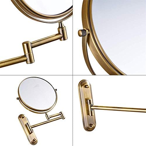 LIANXIAO-ogledala za šminkanje u kupaonici, zidni mesing dvostrani okretni za 360° uvećavajući ispraznost za brijanje podesivo