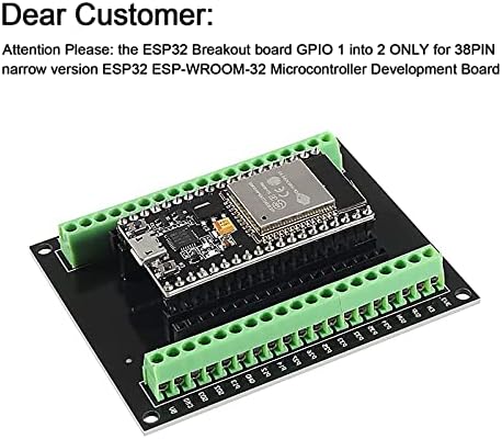 QCCAN 4PCS ESP32 Breakout Board GPIO 1 u 2 kompatibilna za 38pinsku usku verziju ESP32 ESP32S razvojna ploča