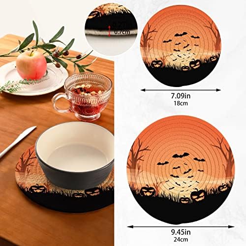 Halloween Spooky Cumpkins Trivets za vruće posuđe Držači lončanika set od 2 komada vruće jastučiće za kuhinjske toplotne otporne na