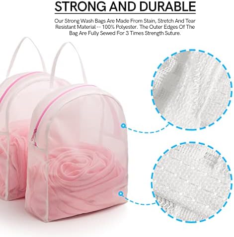 COMLIFE Set od 2 delikatne torbe za veš, koristite YKK Patentni zatvarač, velikog kapaciteta, za odeću za bebe, jastučiće za čišćenje,