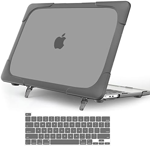 ANBAN kompatibilan sa MacBook Pro 13 inčni kućišta 2023 2022 2021 2020 m2 M1 A2338 A2289 A2251, otporna na otpornost na jaknu zaštitu od teške školjke i kickstand i poklopac tastature za MacBook Pro 13-inčni, sivi