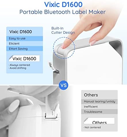 Vixic Labeler D1600 Mini Bluetooth štampač etiketa bežični štampač etiketa Mašina za izradu etiketa više šablona za telefonsku podlogu