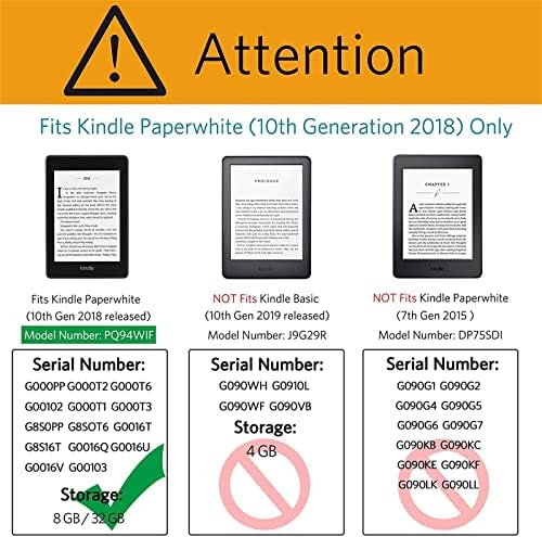 CCOO futrola za potpuno novi Kindle Paperwhite [ odgovara 10. generaciji 2018, Model bez PQ94WIF ], Premium TPU kožni zaštitni poklopac