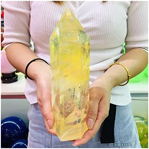 ALREMO Kvarcni kamen žuta fudio kvarcna kristalna tačka Obelisk šesterokutni štapić reiki poklon kolekcionarstvo