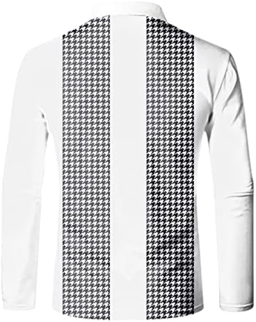 ZDDO muške majice 1/4 Zip Up Polo, patchwork patchwork sweeve hankstooth patchwork ulice na vrhu casual mišićne košulje dizajner ovratnik strašan oprani activewewer rub