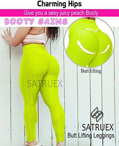 Satruex guza za podizanje za žene za žene Tummy Control High Waist Scrich Workging Tajice Yoga hlače za trčanje teretane