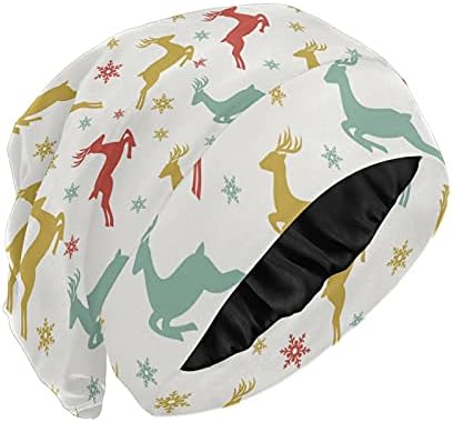 Skubana kapa za spavanje Radni šešir Bonnet Beanies za žene Elk Deer Rainbow Božić Nova godina Zimska spavanja kape Radni šešir za