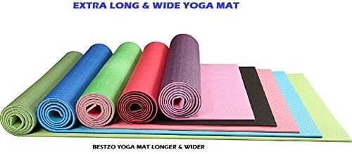 Bestzo HPE prostirke za jogu-72x 24 izuzetno debela 1/4 prostirka za vježbe i vježbe za jogu za fitnes, ekološki prihvatljivi novi materijal HPE prostirka za vježbe s trakom za nošenje