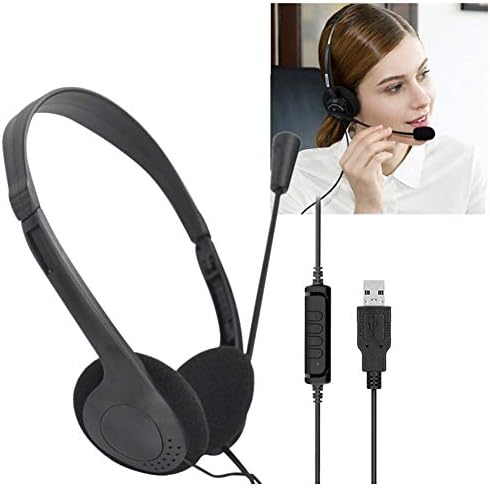 EMVANV USB slušalice sa mikrofonom, smanjenje buke USB žičane kompjuterske slušalice PC Gaming Sa mikrofonom pozivni centar poslovne
