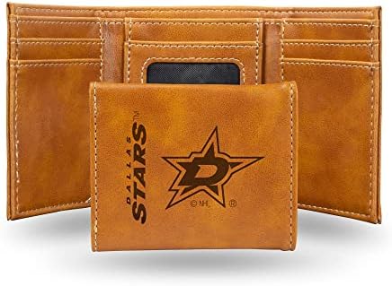 Rico Industries NHL Dallas Stars Premium Laser graviran veganski crni kožni prednji džepni novčanik-kompaktan i vitak, ali čvrst dizajn-savršen