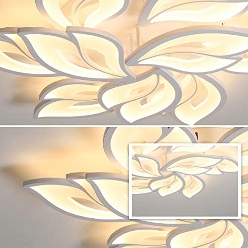 BENARYER MODERNA LED stropna svjetlost, zatamnjeni stropni stropni stropni svjetiljki, 70W akrilne latice stropne lustere rasvjeta