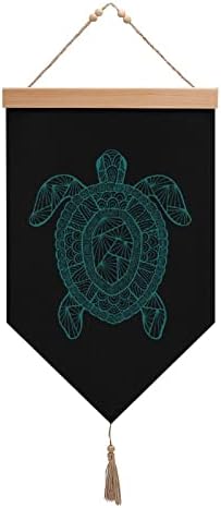 Nudquio Zentangle Turtle Cotton Linen viseća Zastava zidni znak slika za uređenje trijema za kućni ured
