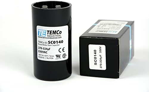 TEMCo 270-324 Uf / MFD 330 VAC volti okrugli startni kondenzator 50/60 Hz AC električni Lot -1