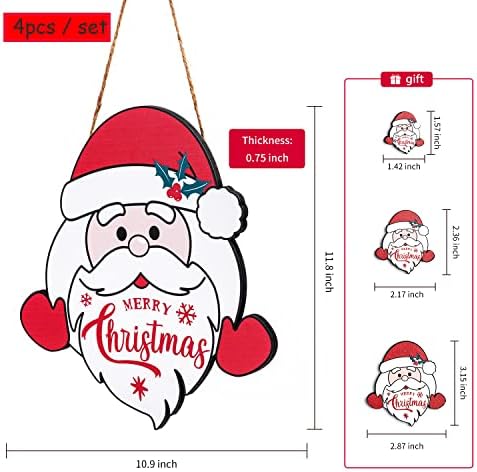 Božićni santa viseći zidni zid Zidni kratki božićni ukrasi sa 3kom crtanom drvetom Santa Claus Magneti Prozor Torch kamin Stepen Seoska