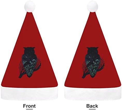 Owl Scape plišani Božić šešir Naughty i lijepo Santa kape sa pliš obodom i Comfort Liner Božić ukras