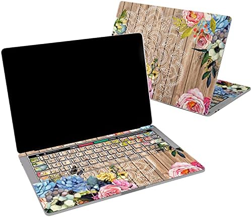 CAVKA VINILL CACAL Kompatibilan za MacBook Pro 16 M1 Pro 14 2021 Air 13 m2 2022 Retina 2015 MAC 11 MAC 12 Divljač za laptop drvena Slatka djevojka Mandala cvjetna naljepnica Dizajn poklopca Dizajn cvjetnih naljepnica